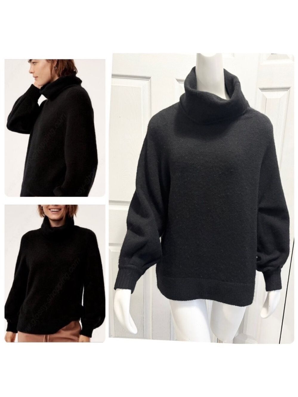 Aritzia The Group Babaton Adichie Sweater Black Oversized Wool Alpaca Size Small